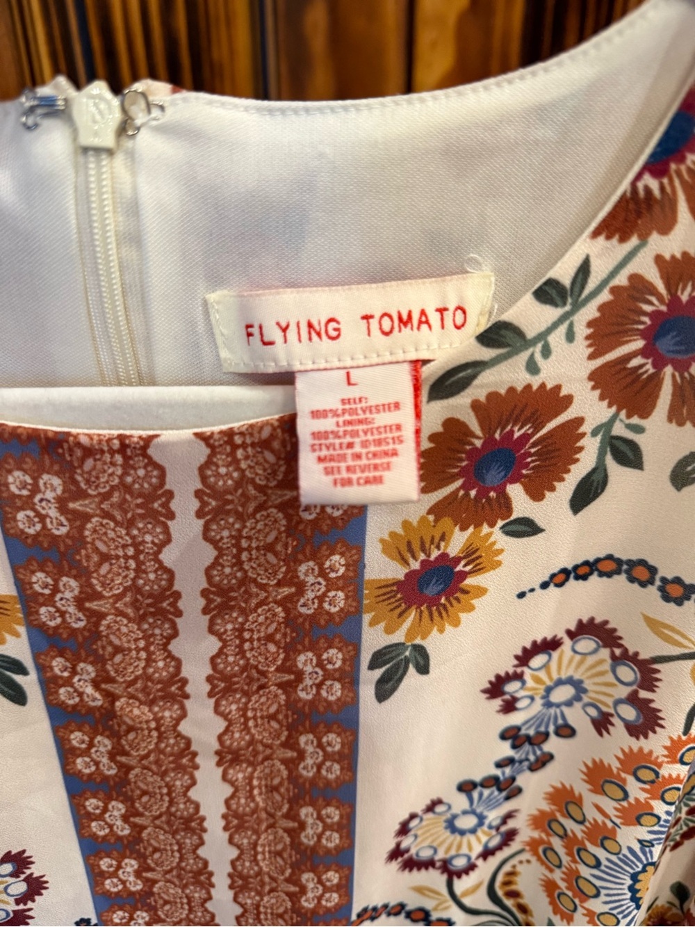 NWT FLYING TOMATO Bohemian Floral Long Sleeve Maxi Dress, sz Large - Picture 4 of 4